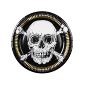 Paper plates Pirate Skull, 23 cm, 6 pcs