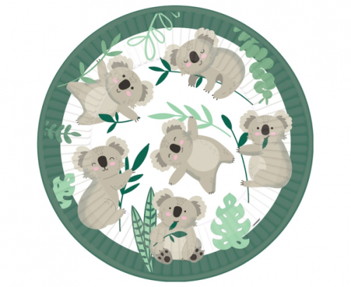 8 Plates Koala Paper 22.8 cm