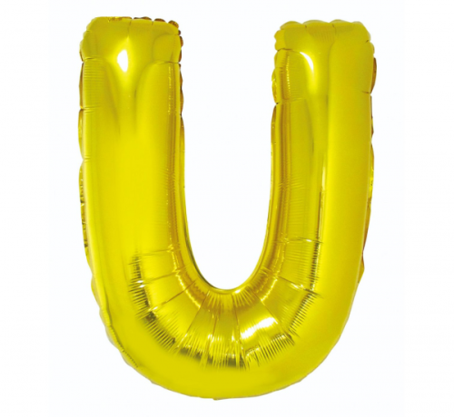 Folija balons "Burts U", zelts, 85 cm Folija balons "Burts U", zelts, 85 cm