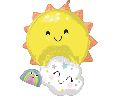 Folijas balons SuperShape Rainbow Family, iepakots