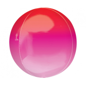 Folijas balons ORBZ - sarkani rozā lodītes forma, iepakots