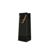 PAW wine gift bag Gold Crown, black, 12 x 37 x 10 cm