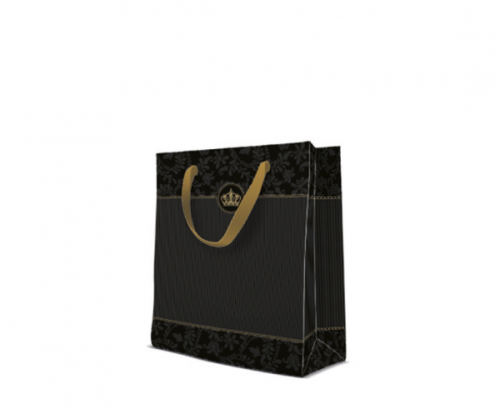 PAW gift bag Gold Crown, black, 20 x 25 x 10 cm PAW gift bag Gold Crown, black, 20 x 25 x 10 cm