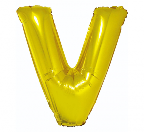 Folija balons "Burts V" , zelts, 85 cm Folija balons "Burts V" , zelts, 85 cm