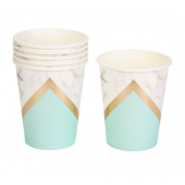 Paper cups Colour Block - Mint, 200 ml, 8 pcs.