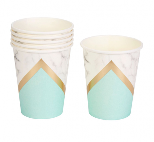 Paper cups Colour Block - Mint, 200 ml, 8 pcs.