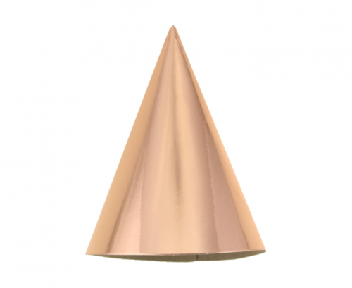 Svētku cepures B&amp;C, metālisks rozā zelts, 5 gab