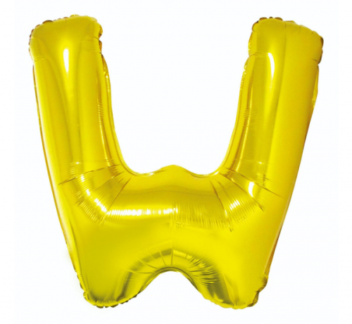 Folija balons "Burts W", zelts, 85 cm Folija balons "Burts W", zelts, 85 cm