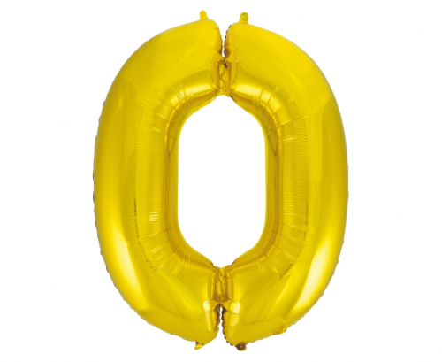 Folija balons B&C cipars 0, zelts, 92 cm Folija balons B&C cipars 0, zelts, 92 cm