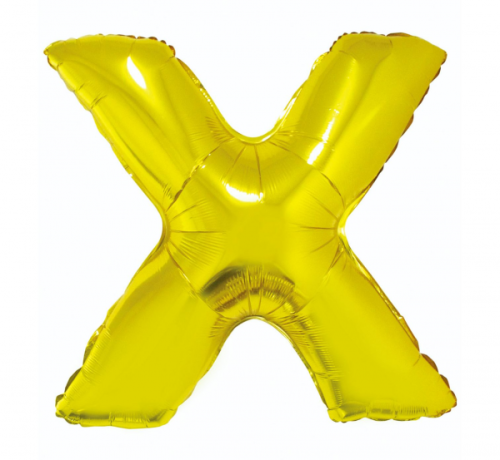 Folija balons "Burts X" , zelts, 85 cm Folija balons "Burts X" , zelts, 85 cm