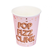 Стаканы бумажные Glitz &amp; Glamour, розовые, POP FIZZ CLINK, 200 мл, 8 шт.