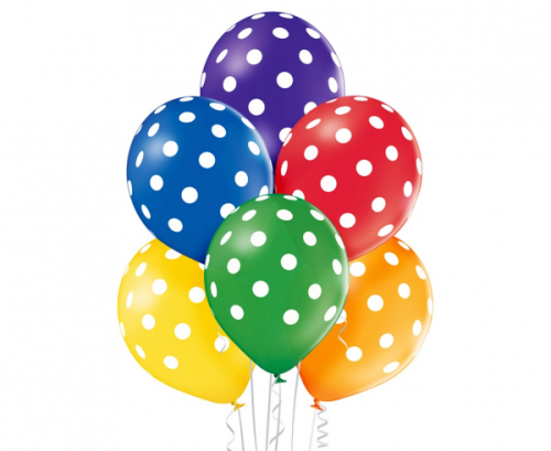D11 baloni Polks Dots, asorti 1C5S, 6 gab. D11 baloni Polks Dots, asorti 1C5S, 6 gab.