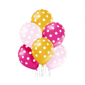 D11 Balloons Polka Dots Girl 1c5s, 6 pcs