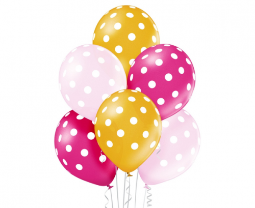 D11 Balloons Polka Dots Girl 1c5s, 6 pcs D11 Balloons Polka Dots Girl 1c5s, 6 pcs