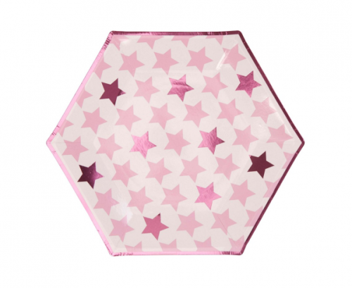 Paper Plate hexagonal shaped, size 27 cm, 8 Pcs Paper Plate hexagonal shaped, size 27 cm, 8 Pcs