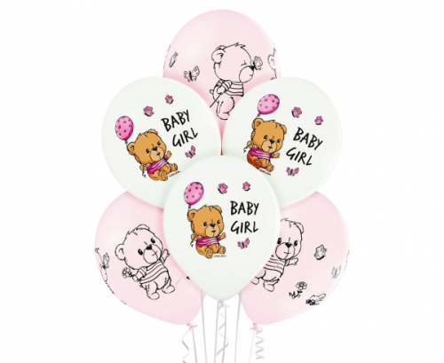 Воздушные шары D11 Cute Baby Girl 3C2S 1C4S, 6 шт.