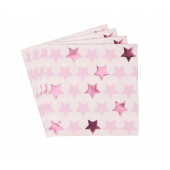 Paper Napkins Little Star Pink, size 33x33 cm, 16 Pcs.