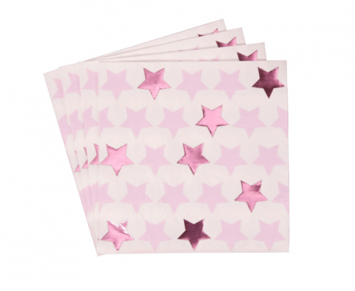 Paper Napkins Little Star Pink, size 33x33 cm, 16 Pcs.