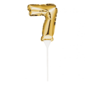 Foil balloon gold, self pumping, Number 7, size  9
