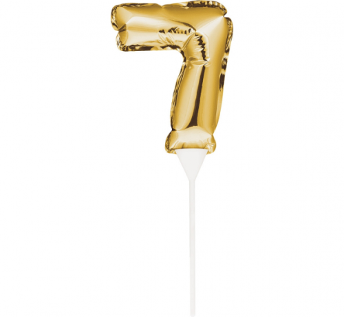Foil balloon gold, self pumping, Number 7, size  9