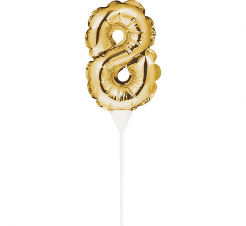 Foil balloon gold, self pumping, Number 8, size 9 Foil balloon gold, self pumping, Number 8, size 9