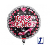 Ibrex hēlija balons, 14. kārta”, Happy Birthday Heel &amp; Diamond, iepakots