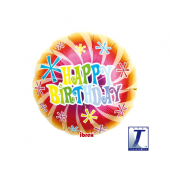 Ibrex hēlija balons, 14. kārta”, Happy Birthday Swirl, iepakots