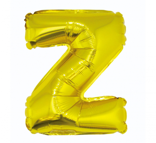 Folija balons "Burts Z" , zelts, 35 cm Folija balons "Burts Z" , zelts, 35 cm