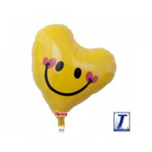 Ibrex hēlija balons, Sweet Heart 14&quot;, Lovely Smile, dzeltens, iepakots