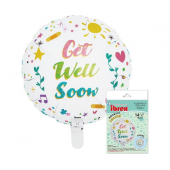 Ibrex hēlija balons, 14. kārta”, Get Well Soon, atsvaidziniet, iesaiņojiet