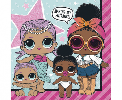 Paper napkins LOL SURPRISE, 16.5 x 16.5 cm, 16 pcs