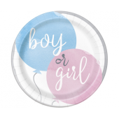 Talerzyki papierowe Gender Party, 23 cm, 8 szt.