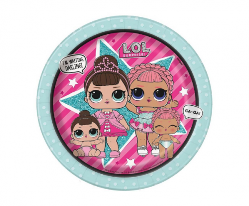 Paper plates LOL SURPRISE, 18 cm, 8 pcs Paper plates LOL SURPRISE, 18 cm, 8 pcs