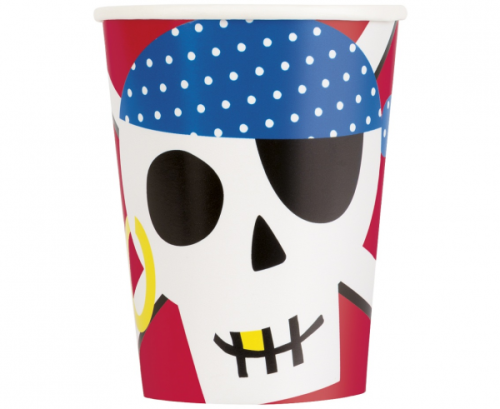 Paper cups Ahoj Pirate, 266 ml, 8 pcs Paper cups Ahoj Pirate, 266 ml, 8 pcs