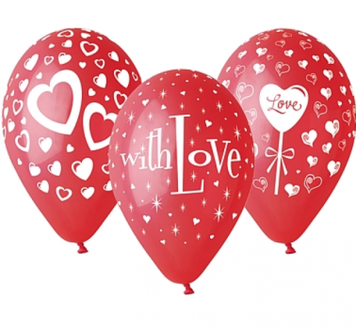 Premium baloni "Love", 12" / 25 gab
