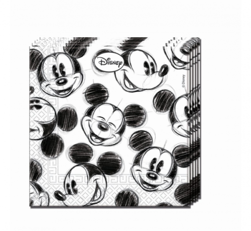 Paper napkins Mickey Faces, size 33 x 33 cm, 25 pcs.