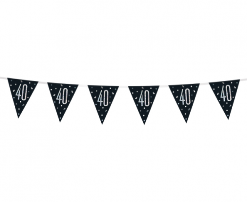 Banner Glitz 40, with flags, black, 274 cm