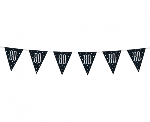 Banner Glitz 80, with flags, black, 274 cm
