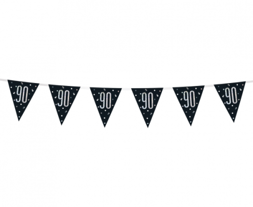 Banner Glitz 90, with flags, black, 274 cm