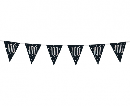 Banner Glitz 100, with flags, black, 274 cm
