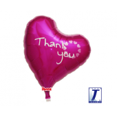 Гелиевый шар Ibrex, Sweet Heart 14 &quot;, Thank You, пурпурный, в упаковке.