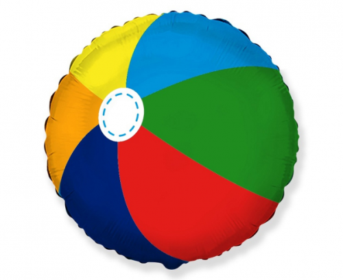 Folija balons 18" FX Beach Ball, krāsains Folija balons 18" FX Beach Ball, krāsains
