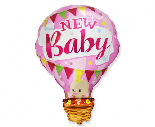 Folija balons 24&amp;quot; FX Baby in the Balloon - jauns mazulis, rozā
