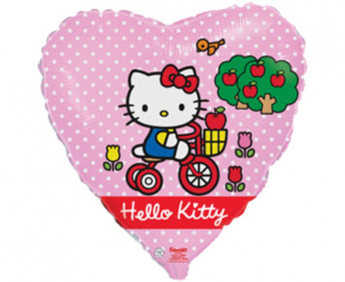 Воздушный шар из фольги 18 &quot;FX Hello Kitty на велосипеде, в упаковке.
