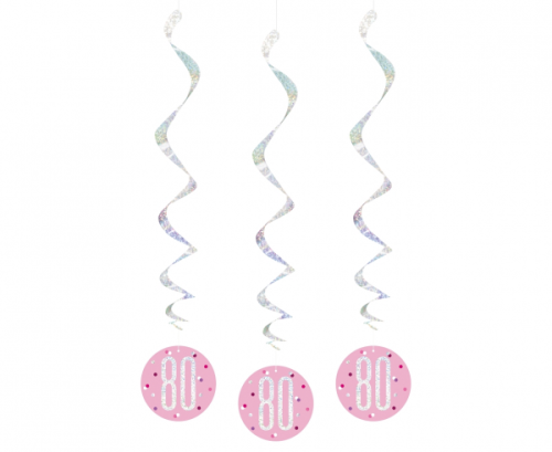 Hanging decoration Glitz 80, dots, 81 cm, 6 pcs