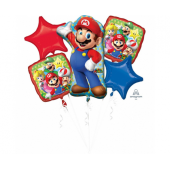 Букет из воздушных шаров &quot;Mario Bros&quot;, 5 фольгированных шаров Р75, в упаковке