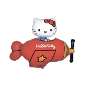 Воздушный шар фольгированный 24 &quot;FX - Hello Kitty в самолете, красный, в упаковке.