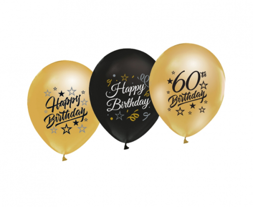 Воздушные шары Beauty & Charm 12 "с принтом" 60 ", золото и черный, 5 шт. Воздушные шары Beauty & Charm 12 "с принтом" 60 ", золото и черный, 5 шт.