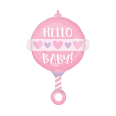 Folijas balons CIR Hello Baby, rozā, 43 x 60 cm, iepakots