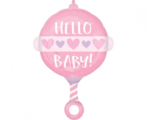 Воздушный шар из фольги CIR Hello Baby, розовый, 43 x 60 см, в упаковке Воздушный шар из фольги CIR Hello Baby, розовый, 43 x 60 см, в упаковке